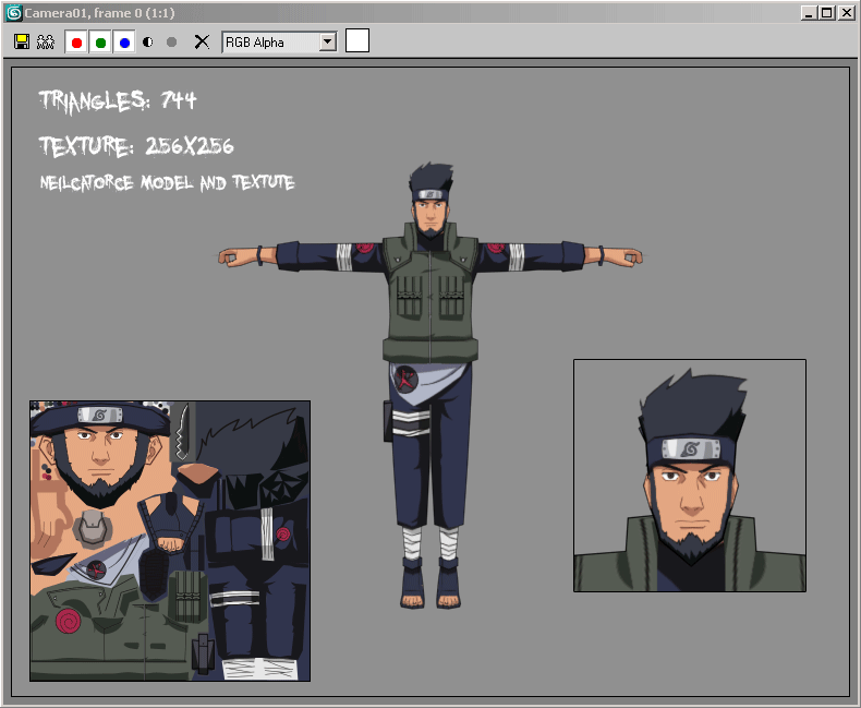 asuma sarutobi  naruto  3d by neilcatorce-d5naswp