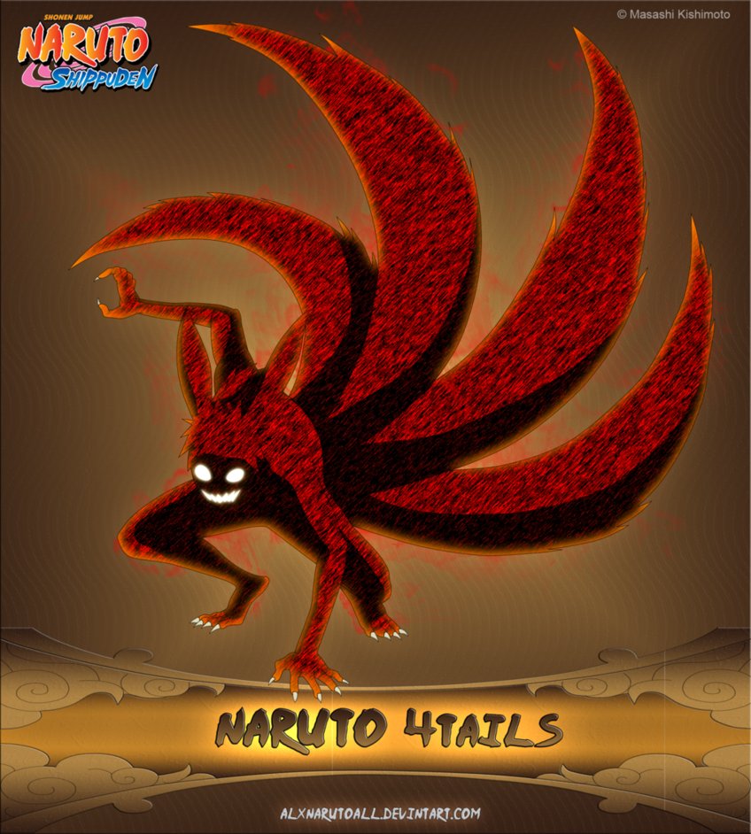 naruto uzumaki  4tails  by alxnarutoall-d5ikstr